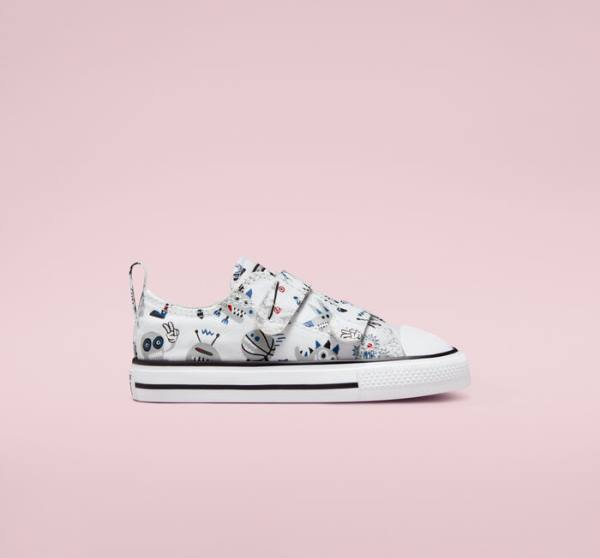 Tenisi Low Top Converse Chuck Taylor All Star Easy-On Creatures Albi Gri Albastri | CV-056YKF