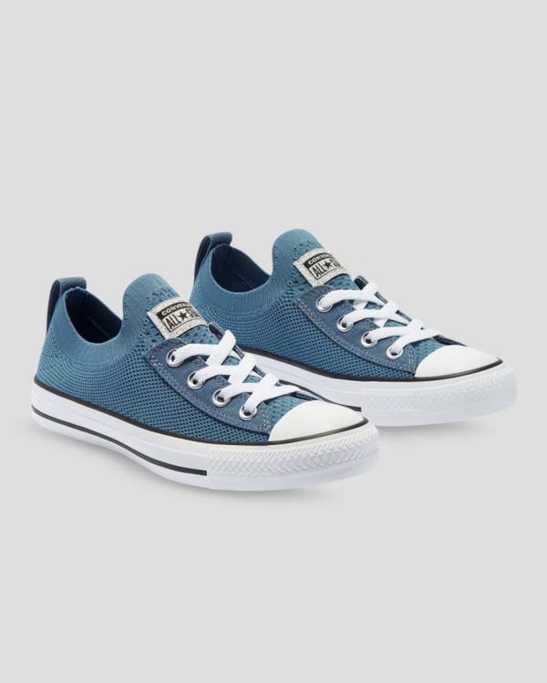 Tenisi Low Top Converse Chuck Taylor All Star Shoreline Knit Glitter Albastri | CV-082TOP