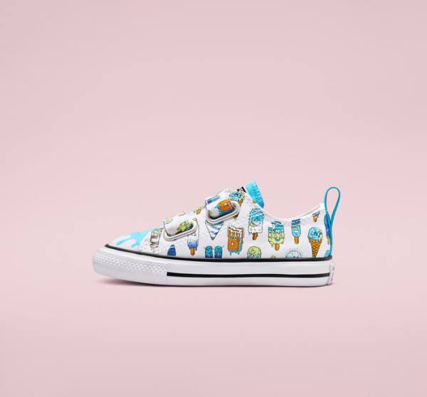 Tenisi Low Top Converse Chuck Taylor All Star Easy-On Frozen Treats Albi Albastri Verzi Deschis | CV-086AVP