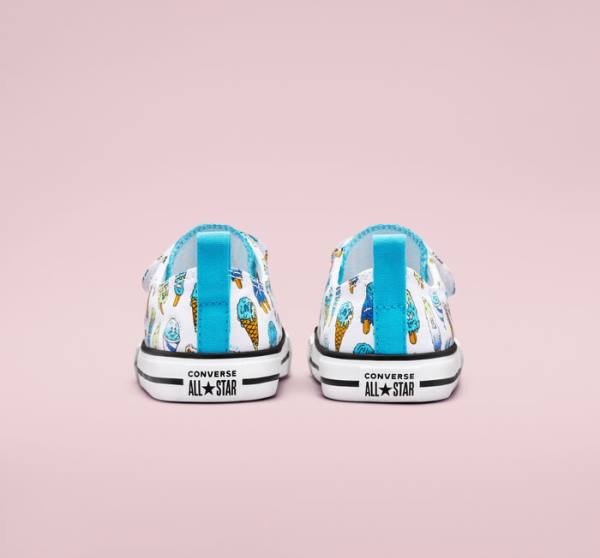 Tenisi Low Top Converse Chuck Taylor All Star Easy-On Frozen Treats Albi Albastri Verzi Deschis | CV-086AVP