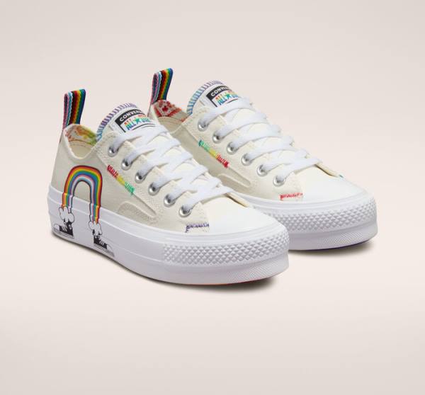 Tenisi Low Top Converse Chuck Taylor All Star Lift Platforma Pride Rosii | CV-130BOF