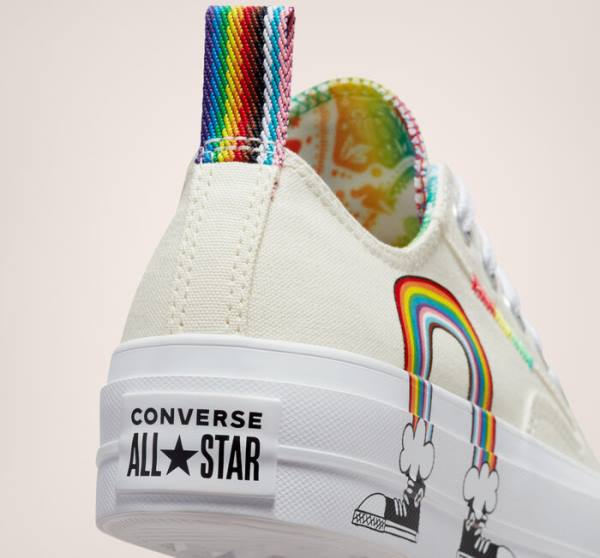 Tenisi Low Top Converse Chuck Taylor All Star Lift Platforma Pride Rosii | CV-130BOF