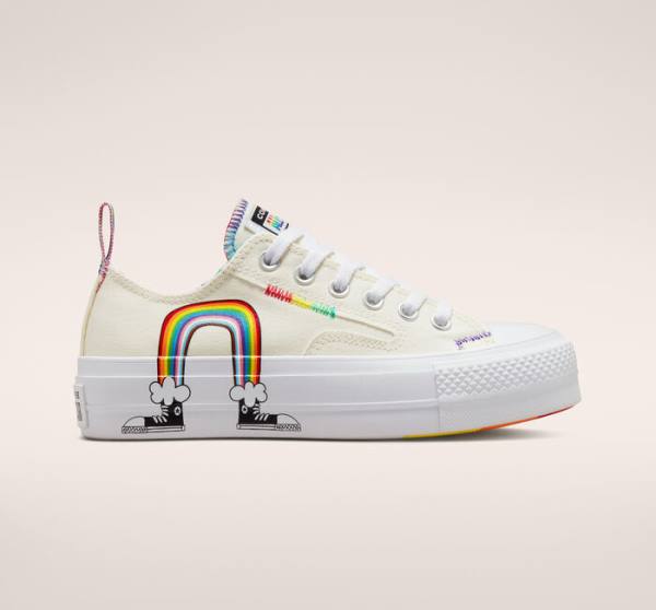 Tenisi Low Top Converse Chuck Taylor All Star Lift Platforma Pride Rosii | CV-130BOF