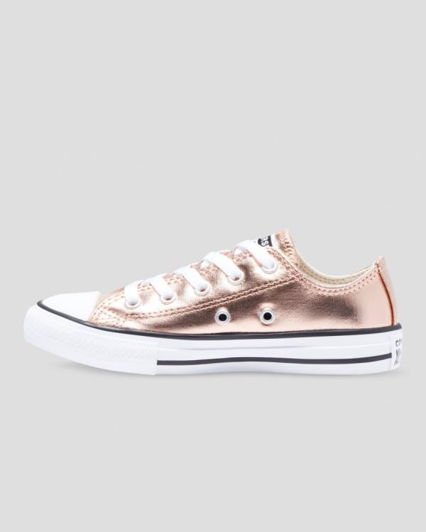 Tenisi Low Top Converse Chuck Taylor All Star Metallic Aurii Albi | CV-153GPC