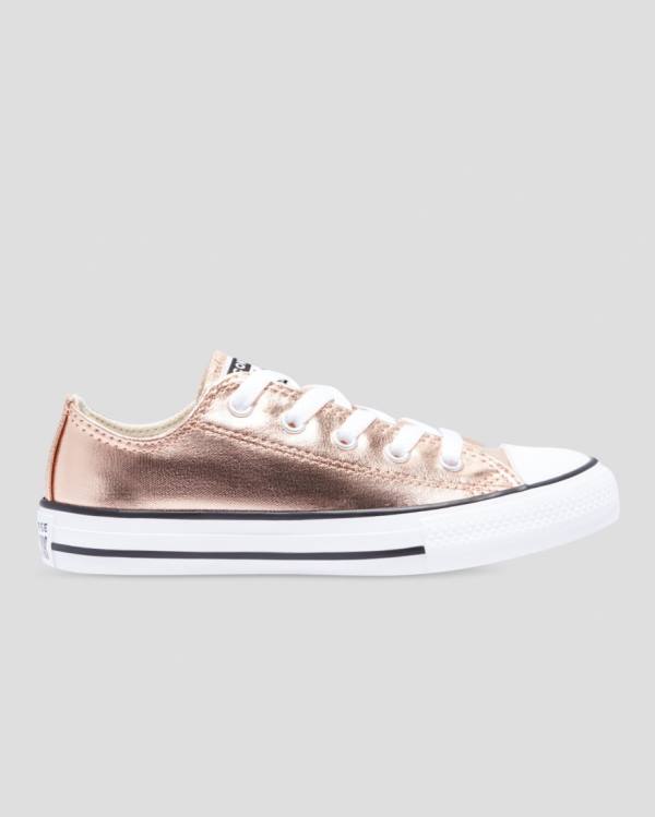 Tenisi Low Top Converse Chuck Taylor All Star Metallic Aurii Albi | CV-153GPC