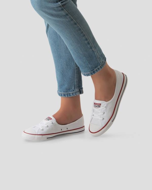 Tenisi Low Top Converse Chuck Taylor All Star Dainty Ballet Dantela Slip Albi | CV-204QYS