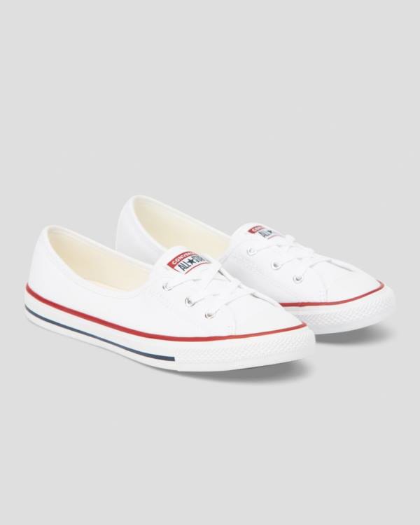 Tenisi Low Top Converse Chuck Taylor All Star Dainty Ballet Dantela Slip Albi | CV-204QYS