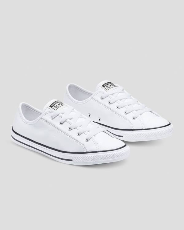 Tenisi Low Top Converse Chuck Taylor All Star Dainty Piele Albi | CV-310JAV