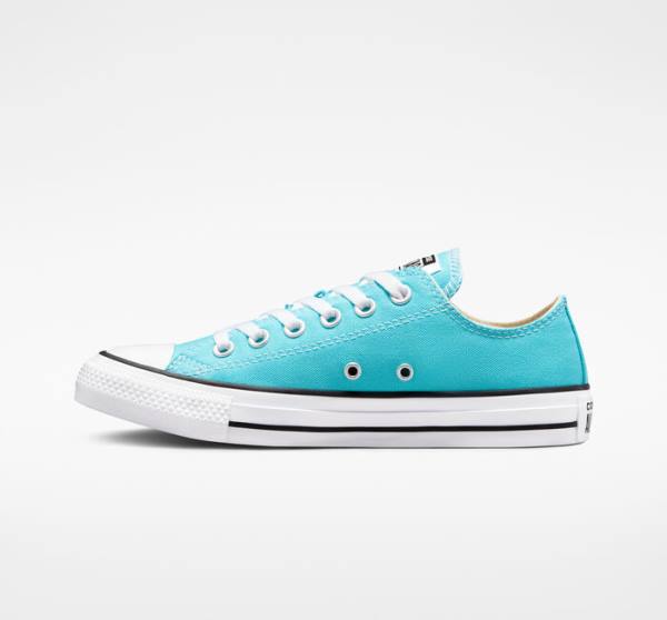 Tenisi Low Top Converse Chuck Taylor All Star Seasonal Color Albastri Albi Negrii | CV-346KWG