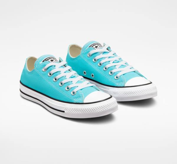 Tenisi Low Top Converse Chuck Taylor All Star Seasonal Color Albastri Albi Negrii | CV-346KWG