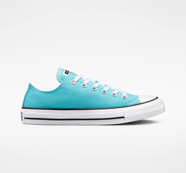 Tenisi Low Top Converse Chuck Taylor All Star Seasonal Color Albastri Albi Negrii | CV-346KWG