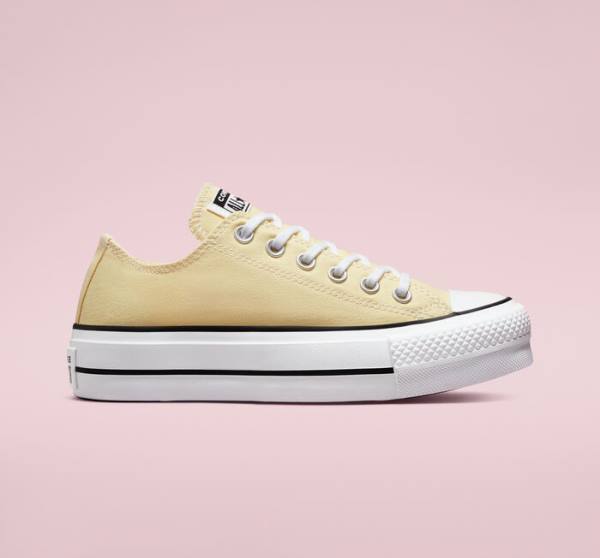 Tenisi Low Top Converse Chuck Taylor All Star Lift Platforma Seasonal Color Lămâie Negrii Albi | CV-429BMF