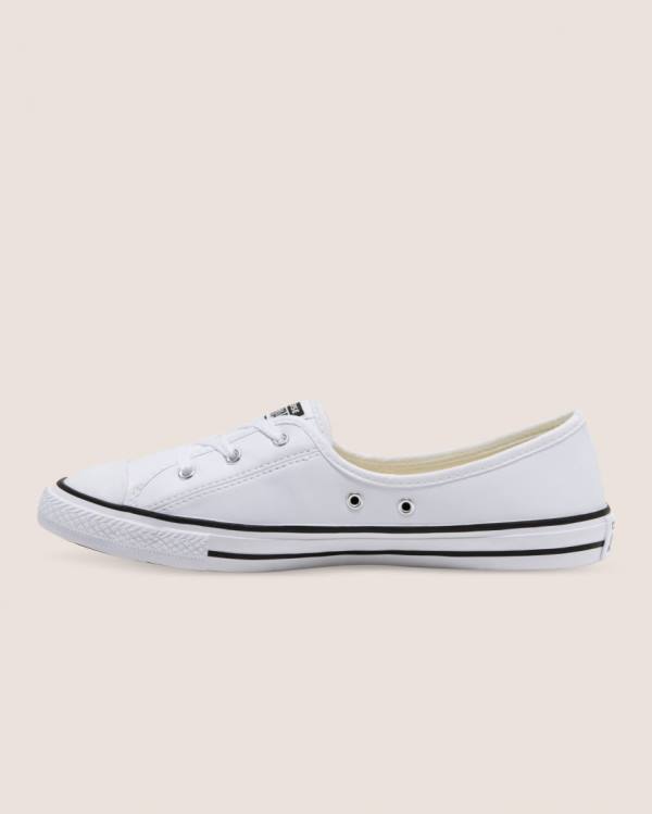 Tenisi Low Top Converse Chuck Taylor All Star Ballet Dantela Faux Piele Slip Albi | CV-431UNT