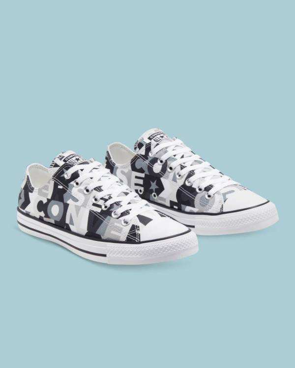 Tenisi Low Top Converse Chuck Taylor All Star Logo Print Negrii | CV-437SMH