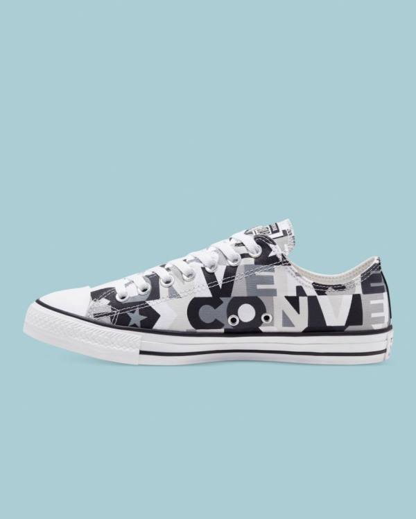 Tenisi Low Top Converse Chuck Taylor All Star Logo Print Negrii | CV-437SMH