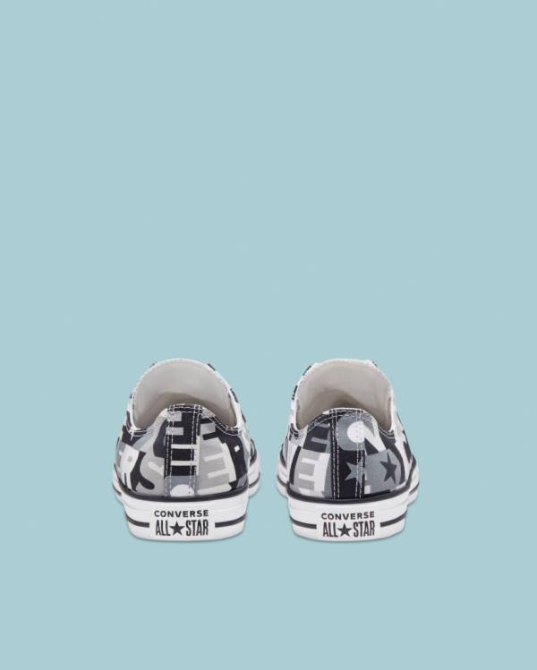 Tenisi Low Top Converse Chuck Taylor All Star Logo Print Negrii | CV-437SMH