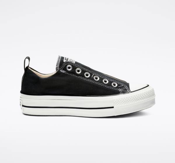 Tenisi Low Top Converse Chuck Taylor All Star Lift Platforma Slip Negrii Albi | CV-480JFU