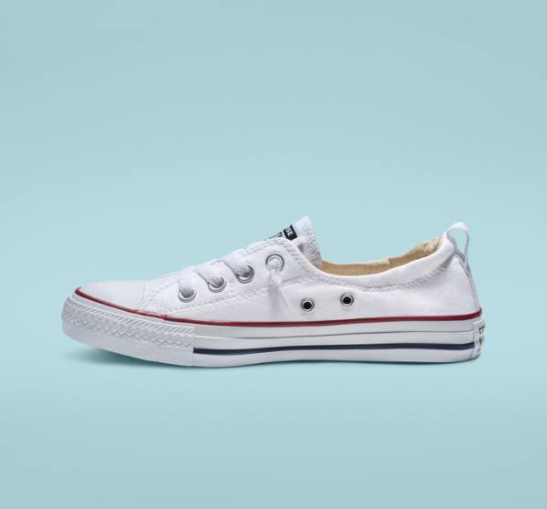 Tenisi Low Top Converse Chuck Taylor All Star Shoreline White Slip On Albi | CV-483QBU