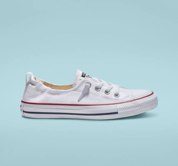 Tenisi Low Top Converse Chuck Taylor All Star Shoreline White Slip On Albi | CV-483QBU