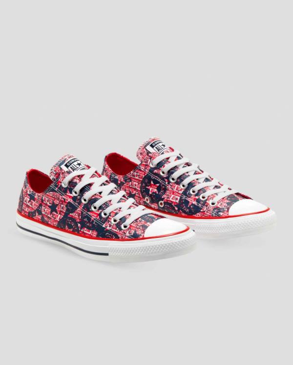 Tenisi Low Top Converse Chuck Taylor All Star Logo Replay Rosii Negrii | CV-493CAH