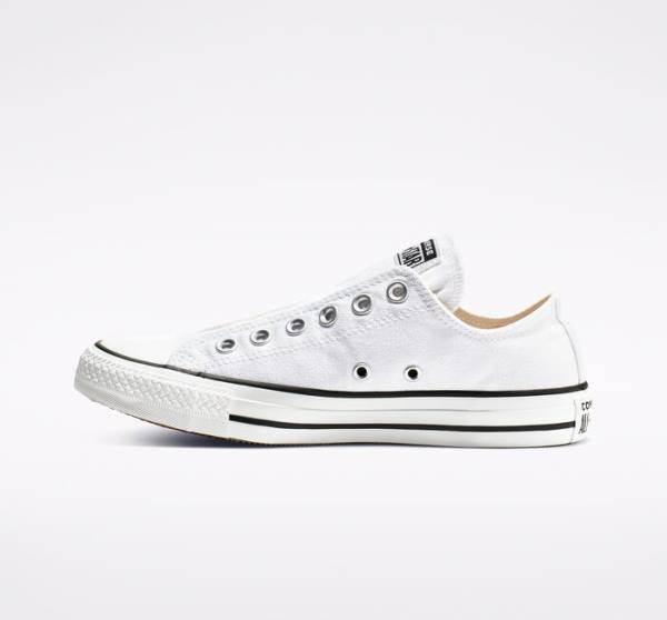 Tenisi Low Top Converse Chuck Taylor All Star Slip Albi Negrii Albi | CV-523GPY