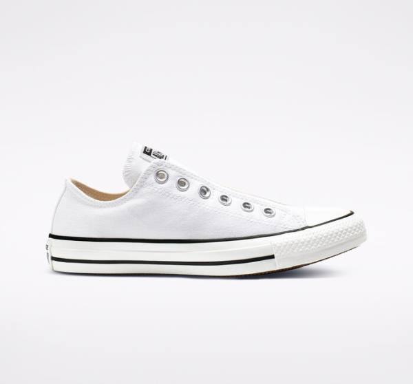 Tenisi Low Top Converse Chuck Taylor All Star Slip Albi Negrii Albi | CV-523GPY