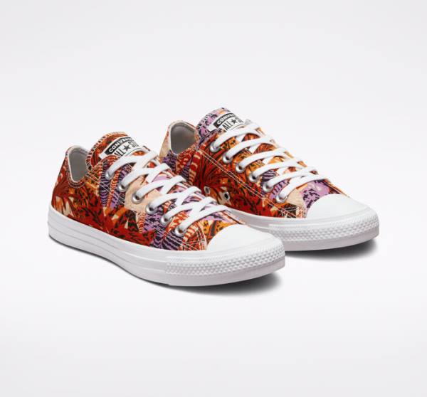 Tenisi Low Top Converse Chuck Taylor All Star Tropical Florals Portocalii Negrii Albi | CV-527KPD