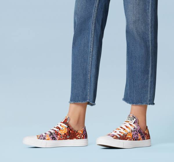 Tenisi Low Top Converse Chuck Taylor All Star Tropical Florals Portocalii Negrii Albi | CV-527KPD