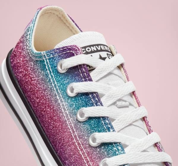 Tenisi Low Top Converse Chuck Taylor All Star Glitter Drip Albi Bej Albi Violet | CV-583UBG