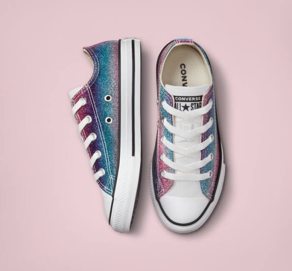 Tenisi Low Top Converse Chuck Taylor All Star Glitter Drip Albi Bej Albi Violet | CV-583UBG