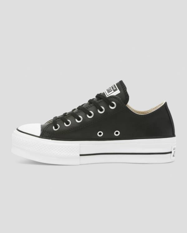 Tenisi Low Top Converse Chuck Taylor All Star Lift Clean Piele Negrii | CV-625TOL