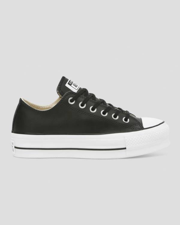 Tenisi Low Top Converse Chuck Taylor All Star Lift Clean Piele Negrii | CV-625TOL