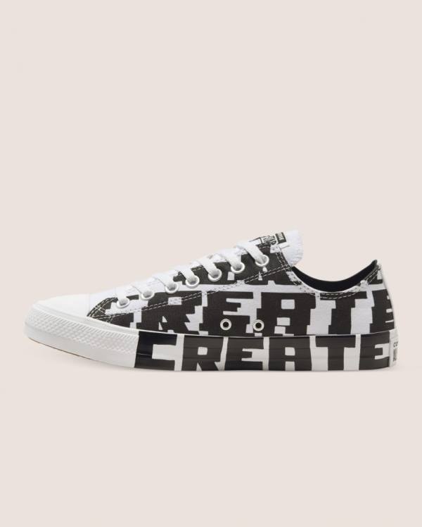 Tenisi Low Top Converse Chuck Taylor All Star Create Future Negrii Albi | CV-673ADJ