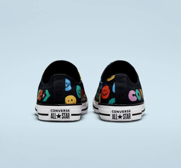 Tenisi Low Top Converse Chuck Taylor All Star Happy Faces Negrii | CV-675XLS