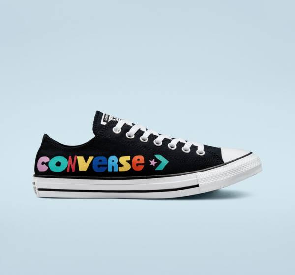 Tenisi Low Top Converse Chuck Taylor All Star Happy Faces Negrii | CV-675XLS