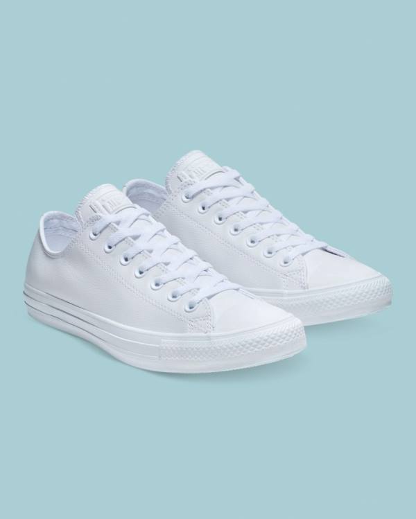 Tenisi Low Top Converse Chuck Taylor All Star Piele Albi | CV-693YFV