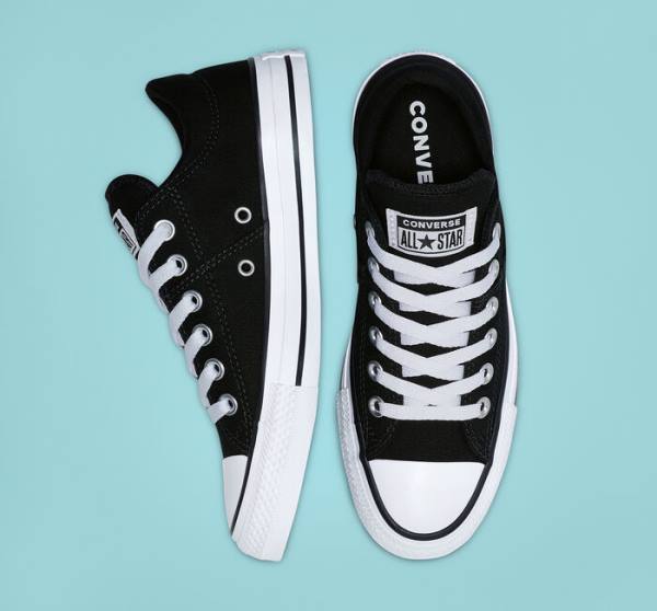 Tenisi Low Top Converse Chuck Taylor All Star Madison Negrii Albi | CV-698JQR