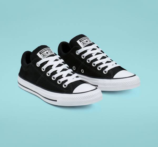 Tenisi Low Top Converse Chuck Taylor All Star Madison Negrii Albi | CV-698JQR