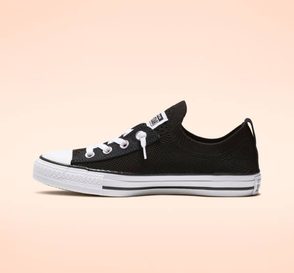 Tenisi Low Top Converse Chuck Taylor All Star Shoreline Knit Slip Negrii Albi | CV-743WUN