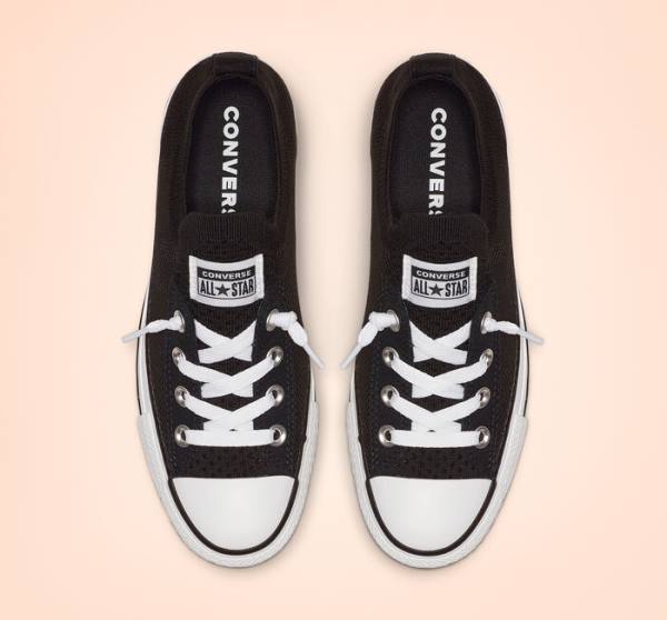 Tenisi Low Top Converse Chuck Taylor All Star Shoreline Knit Slip Negrii Albi | CV-743WUN