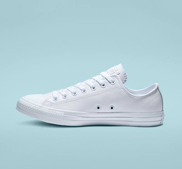 Tenisi Low Top Converse Chuck Taylor All Star Piele All White Albi | CV-934ETL