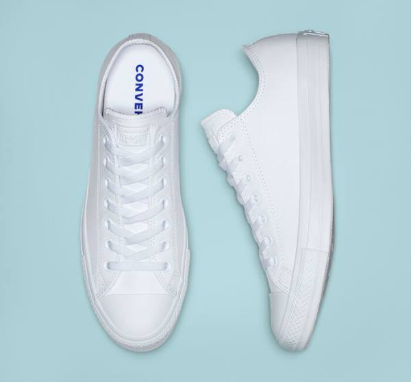 Tenisi Low Top Converse Chuck Taylor All Star Piele All White Albi | CV-934ETL