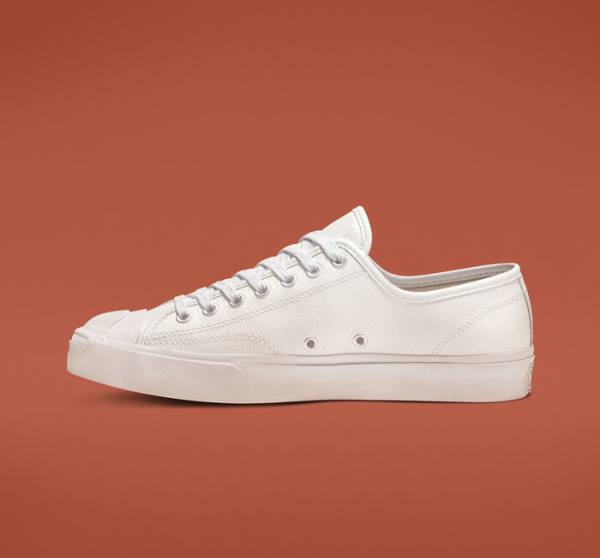 Tenisi Low Top Converse Jack Purcell Piele Albi Albi Albi | CV-146XDO