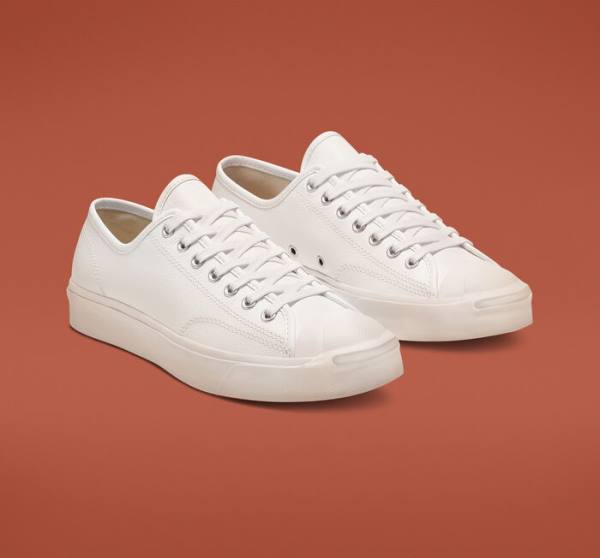 Tenisi Low Top Converse Jack Purcell Piele Albi Albi Albi | CV-146XDO