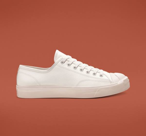 Tenisi Low Top Converse Jack Purcell Piele Albi Albi Albi | CV-146XDO