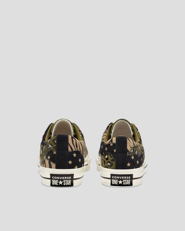 Tenisi Low Top Converse One Star Archive Print Mix Masline Verzi Leopard | CV-172ARJ