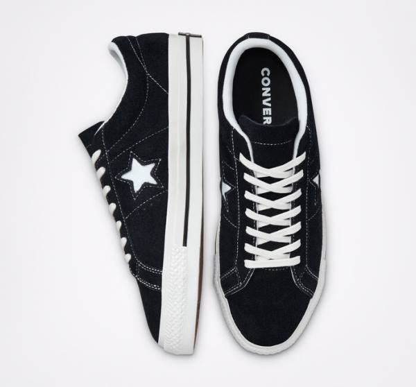 Tenisi Low Top Converse One Star Negrii Albi | CV-215ZAJ