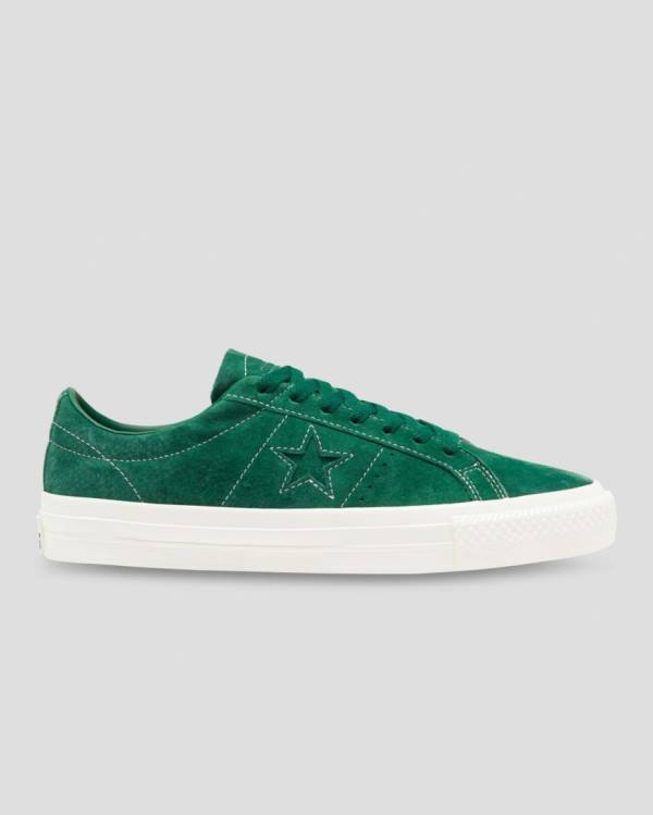 Tenisi Low Top Converse One Star Pro Pigskin Piele Intoarsa Verzi | CV-568KDP