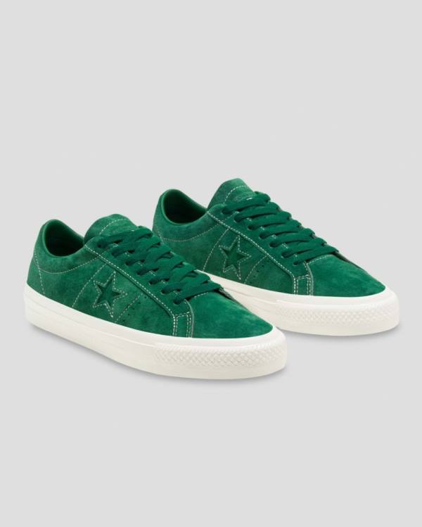 Tenisi Low Top Converse One Star Pro Pigskin Piele Intoarsa Verzi | CV-932MFX