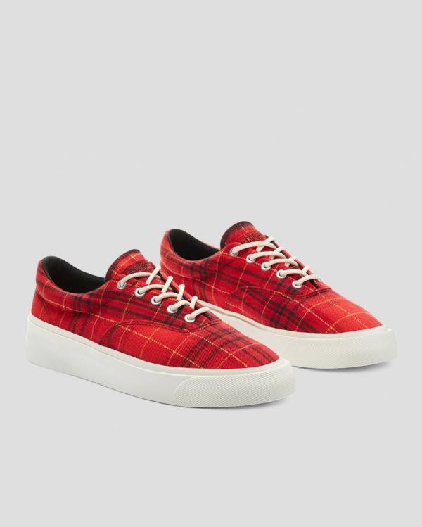 Tenisi Low Top Converse Skidgrip Twisted Plaid Rosii | CV-079PKA